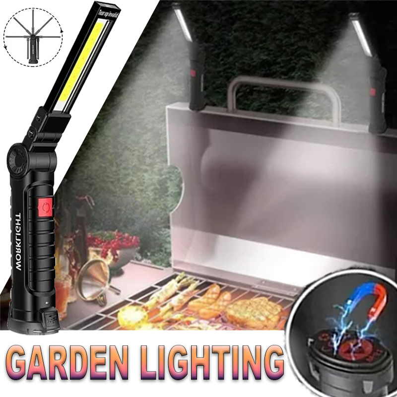 Outdoor Lighting Lumen - Portable LED Flashlight with Magnetic Hook