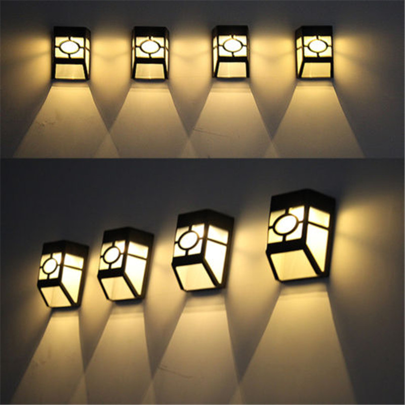 Outdoor Lighting For Fence - Solar Powered Wall Mount LED Light