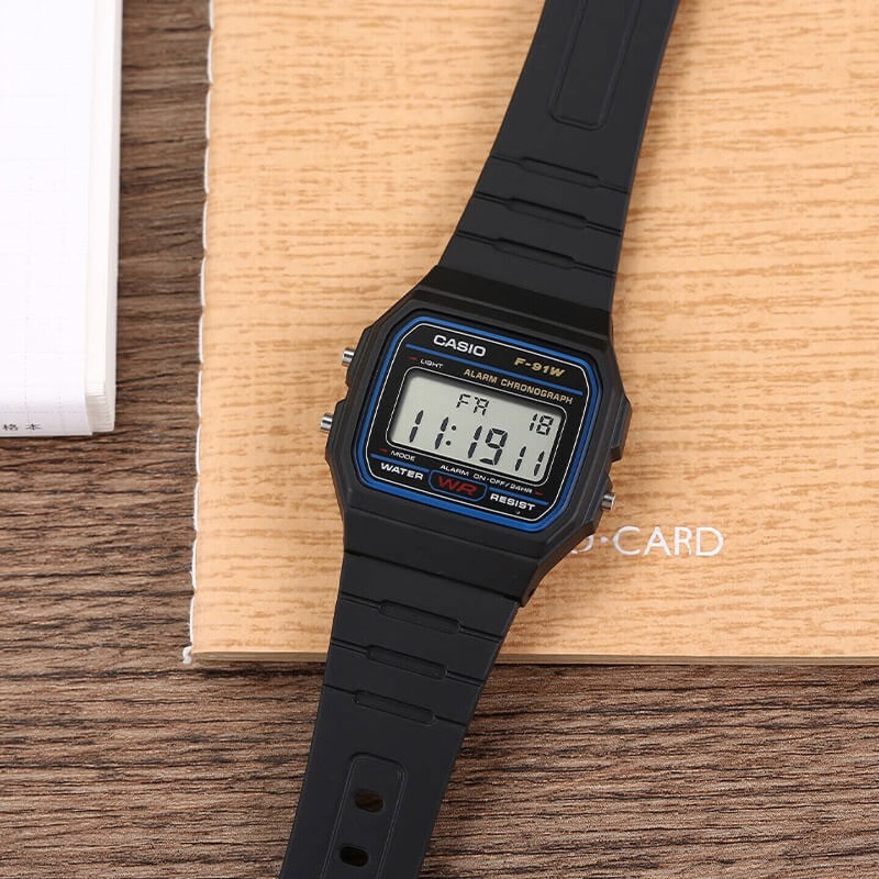 Outdoor Lighting Timer - Casio F-91W-1 Fashion Retro Small Square