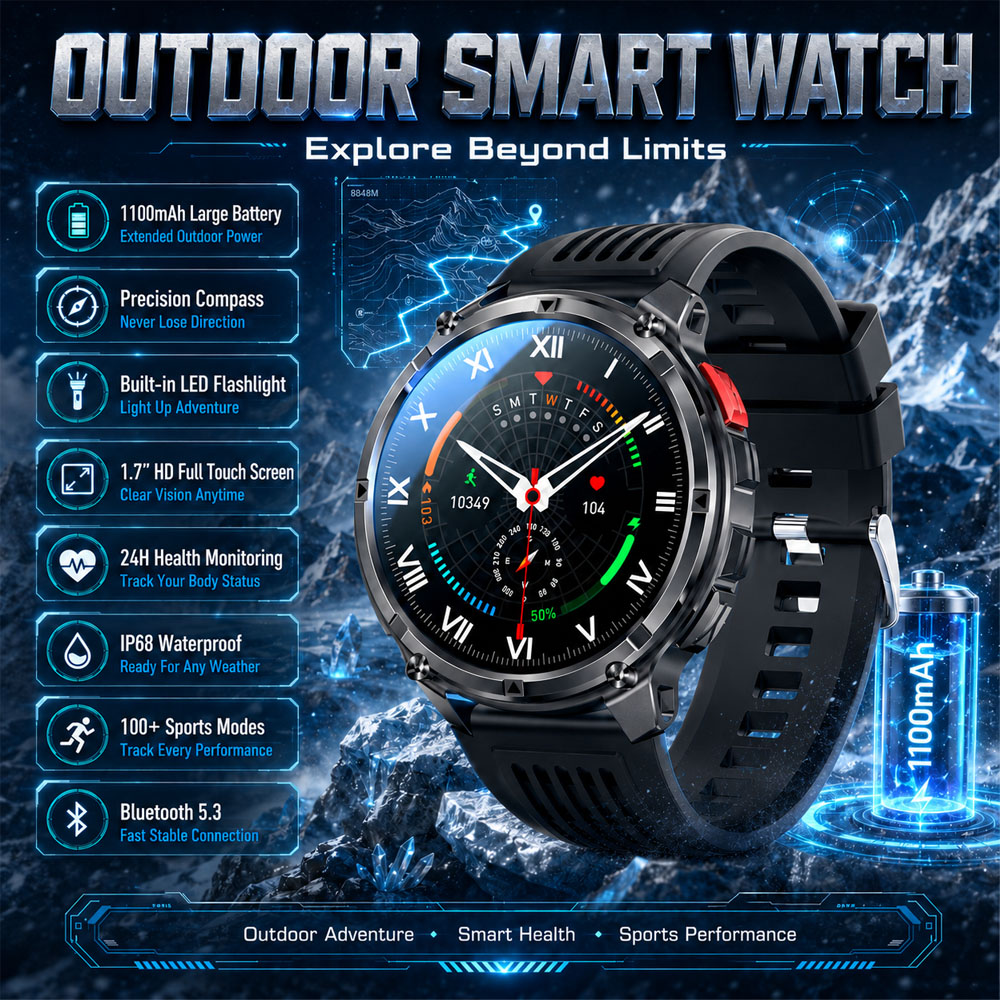 Outdoor Lighting Timer - 2026 New YAOCX AMOLED Smartwatch Men
