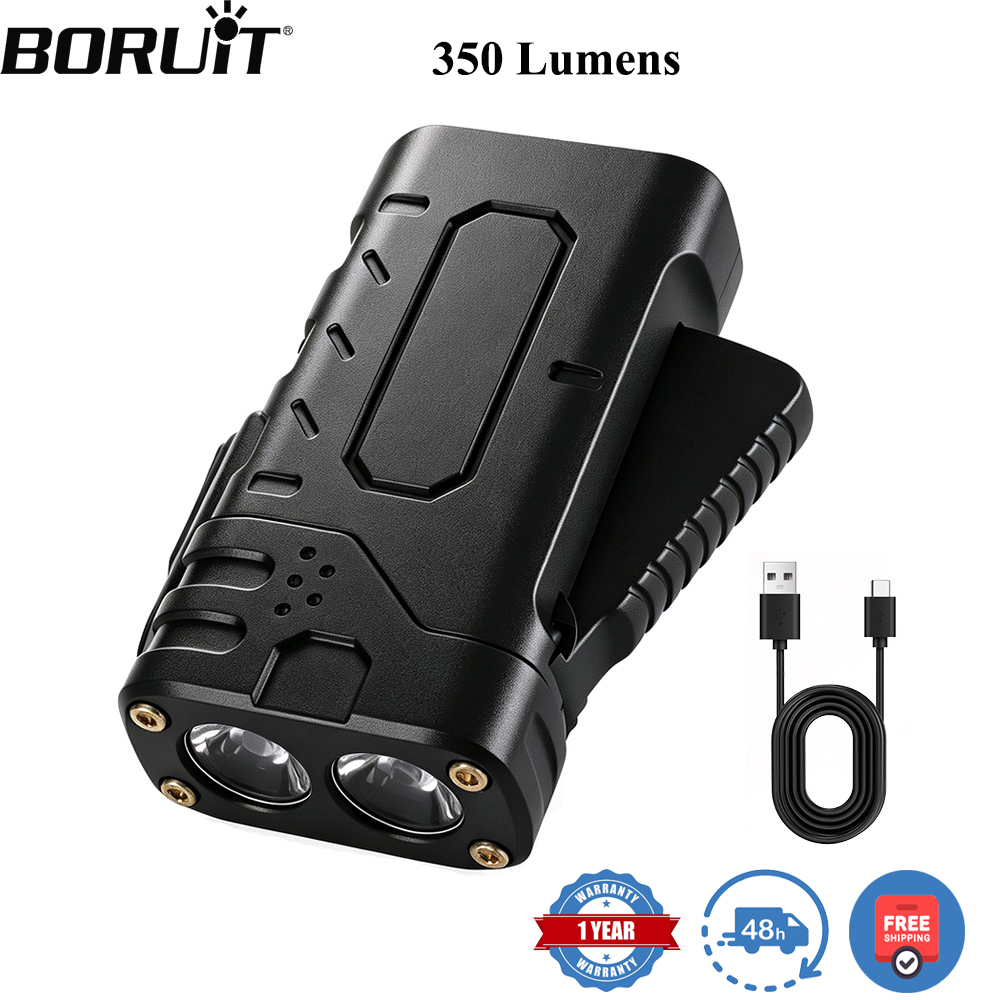 Outdoor Lighting Lumen - BORUIiT Hand Crank EDC LED Flashlight