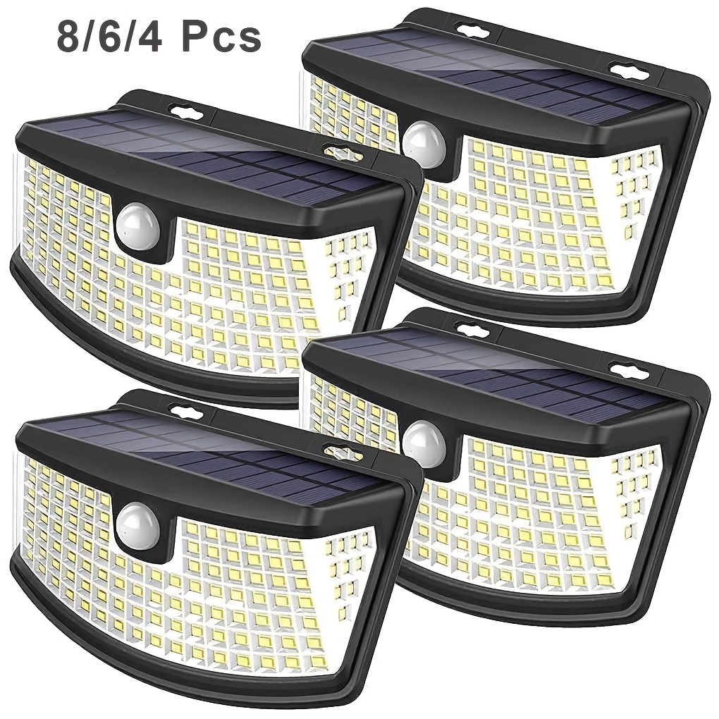 Outdoor Lighting For Fence - 8/6/4 Packs Solar Motion Sensor Lights