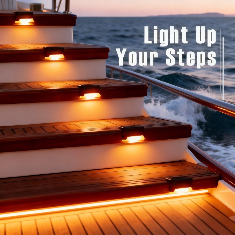 Outdoor Lighting For Fence - Warm/White LED Solar Step Lamp Path