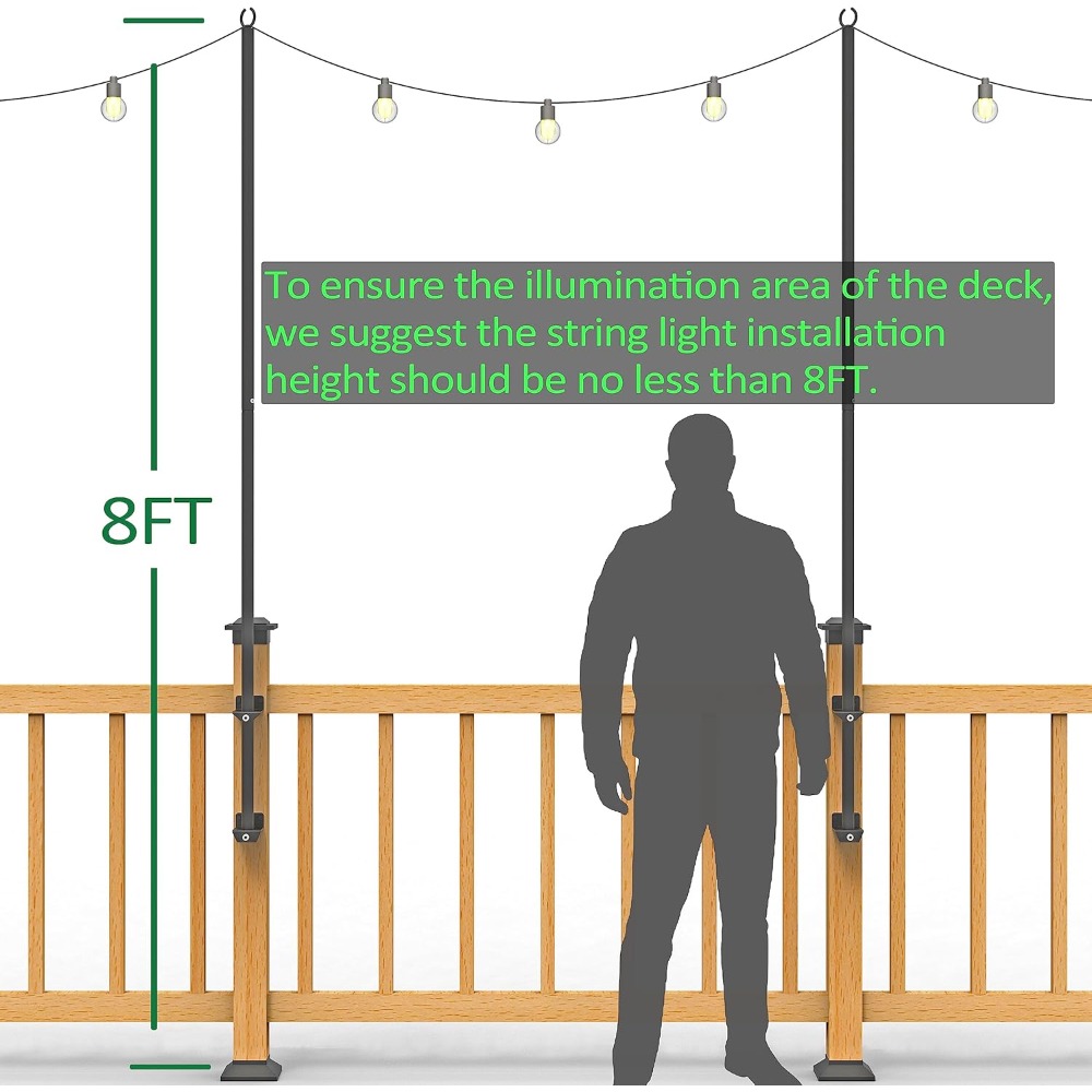 2 pack string light poles - st - Outdoor Lighting Garden recension och pris