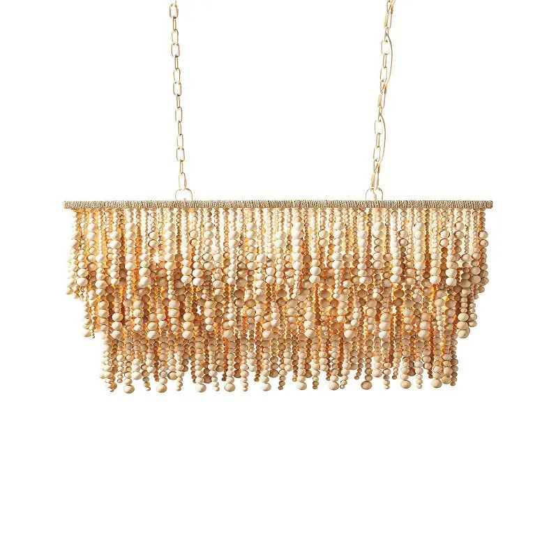 Bohemian Wood Bead Chandelier  - Outdoor Lighting Chandelier recension och pris