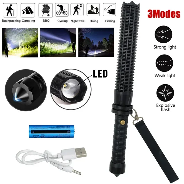 USB Rechargeable LED Flashligh - Outdoor Lighting Beacon recension och pris