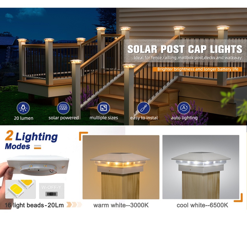 4 Pack Solar Post Cap Lights O - Outdoor Lighting For Fence recension och pris