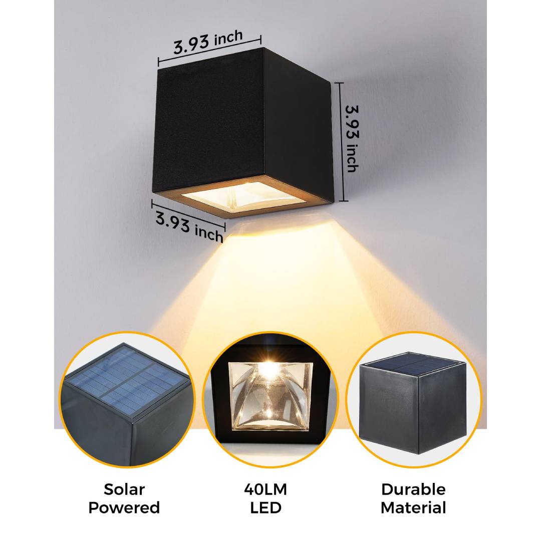 Outdoor Solar Wall Light Squar - Outdoor Lighting For Fence recension och pris