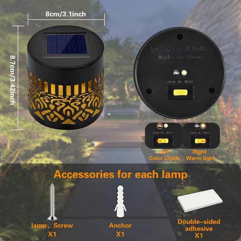 2-Pack Solar Garden Lights IP6 - Outdoor Lighting For Fence recension och pris