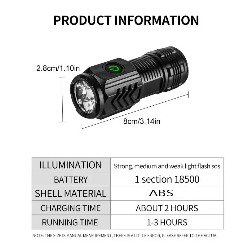 Mini 3LED Flashlight With Pen  - Outdoor Lighting Lumen recension och pris