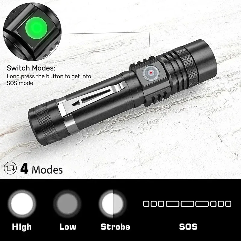 T6 LED Rechargeable Flashlight - Outdoor Lighting Lumen recension och pris