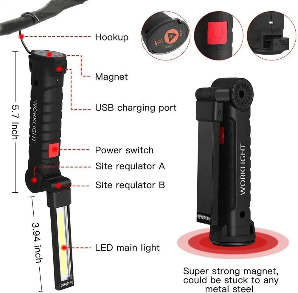 LED COB Flashlight USB Recharg - Outdoor Lighting Lumen recension och pris