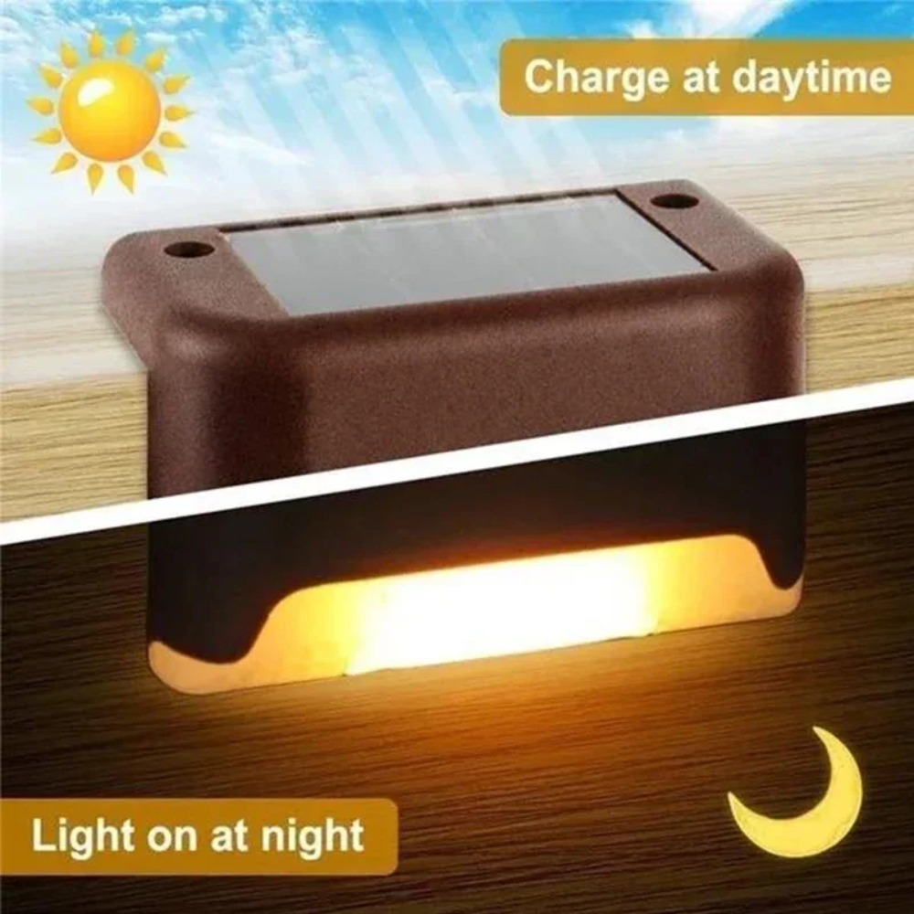 Warm/White LED Solar Step Lamp - Outdoor Lighting For Fence recension och pris