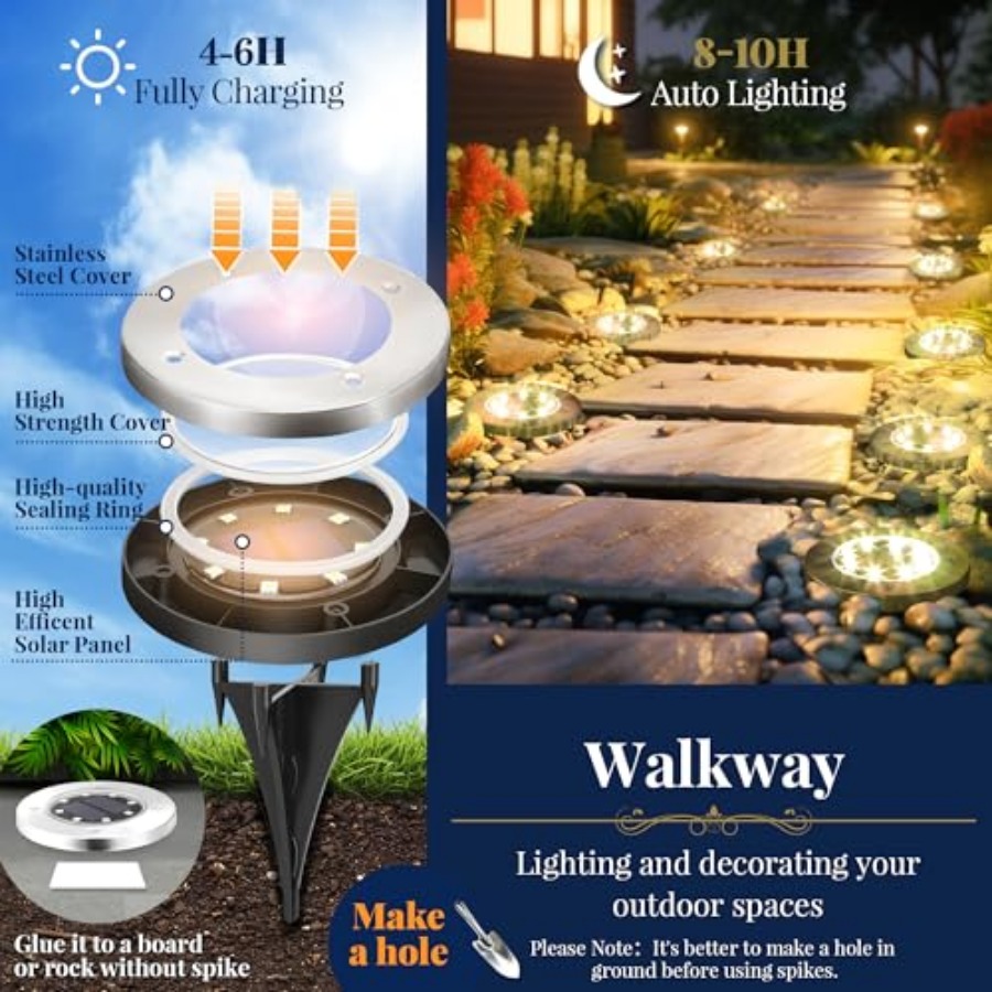 Solar Ground Lights Solar Ligh - Outdoor Lighting Garden recension och pris