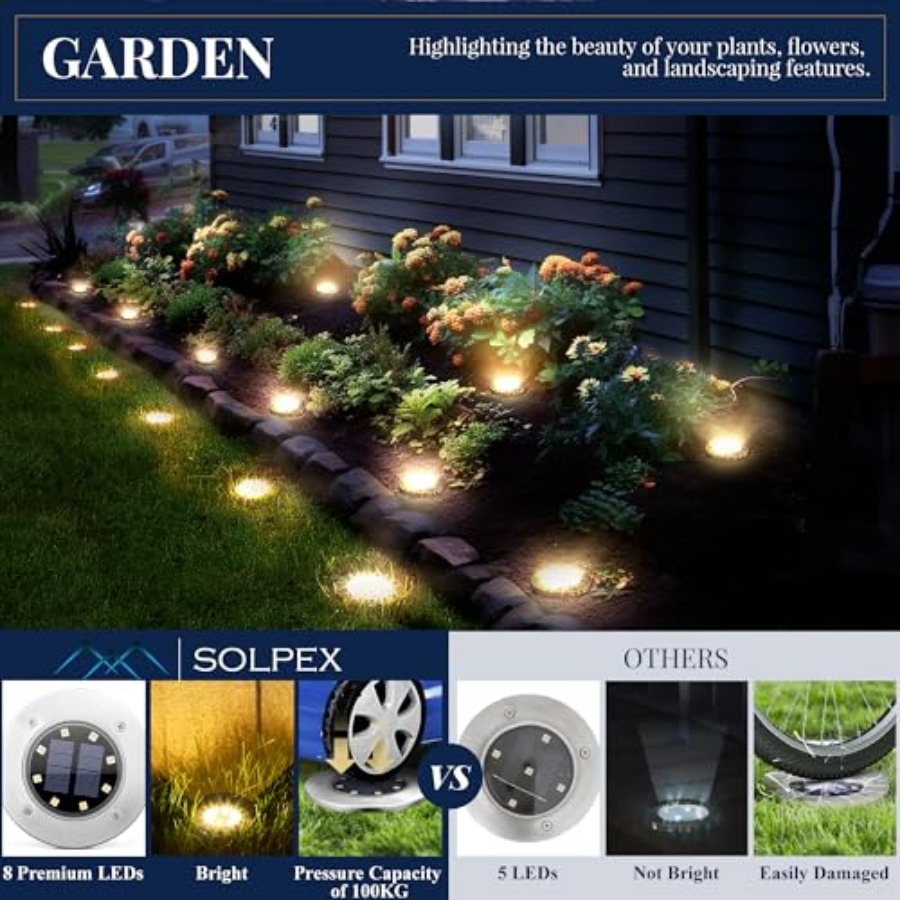 Solar Ground Lights Solar Ligh - Outdoor Lighting Garden recension och pris